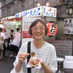 IMG_3106 BBQ Squid balls in some kind of teriyaki sauce, Shisaibashi - the largest shopping area in Osaka