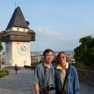 P1000578 Bell and Clock Tower Schlossberg Graz Austria Time: 6:48pm (Long needle is hour, short is minute), Bell and Clock Tower, Castle Mountain, Graz