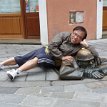 P1000980 city curiosity statue Cumil The Watcher or Rubberneck - Bratislava Slovakia City curiosity statue, Cumil The Watcher or Rubberneck, Bratislava