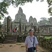 P015 Bayon temple was built at the exact center of the walled city, Angkor Thom, it represents the intersection of heaven and earth. Oh heavenly...