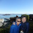 P011 ... view of San Francisco-Oakland Bay Bridge and the Embarcadero waterfront pier from Pioneer Park Telegraph Hill...