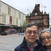 P001 June 13 after hotel early check-in, our Celtic adventure began with this first photo taken in Glasgow (Scotland) at 10:15 in front of a cafe (Costa) and a...