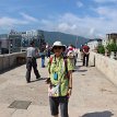 013 - IMG_3666 ... ready to cross the bridge from Old Bazaar over the Vardar River; the 216 ft Millennium Cross atop Mount Vodno as backdrop 06/18/2019 Skopje, North Macedonia