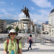 015 - IMG_3687 ... the towering statue of a sword-bearing warrior on horseback - Alexander the Great Statue-Fountain - symbolically the largest bronze statue of the Macedonian...