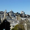 P027 ... a west-northwest view from uphill on Filbert Street - Russian Hill, Fisherman's Wharf neighborhoods and the Golden Gate Bridge tower...