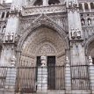 IMG_6327 The main facade has three doorways, Puerta del Perdon (Door of Forgiveness, in the centre), Puerta del Juicio Final (Door of the Last Judgment, to the right)...