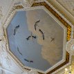 P026 ... Queen's Library, large ceiling painting with flying storks by painter Johannes Larsen...