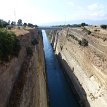 P001 The Corinth Canal, connecting the Gulf of Corinth with the Saronic Gulf in the Aegean Sea, cutting through the narrow Isthmus of Corinth and separates the...