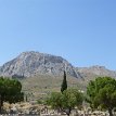 P004a Acrocorinth, the acropolis of ancient Corinth, a monolithic rock overseeing the ancient city of Corinth, continuously occupied from archaic times to the early...