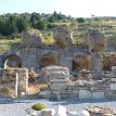 P003b7 ... ruins of the Bath of Varius, construction dating to the 2nd century AD, its north and east walls carved from natural outcroppings of rock... the mosaics in...