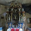 P012 ... altar piece from 1695, originally from the old church of Lillehammer... the pulpit from Hustad Church in Romsdal, carved around 1730...