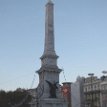 IMG_5629 Close up view of the Obelisk, Praca dos Restauradores, the bronze figure on the pedestal represents Victory (holding a palm leaf and a crown) and the spirit of...