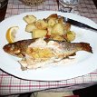 P001 Yummy stuffed trout, late dinner at Allegria Restaurant, Ljubljana Slovenia