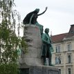 P017a-024 Prešeren Monument at the eastern side of Prešeren Square in front of the Central Pharmacy Building - a late historicist bronze statue of the Slovene national...