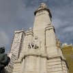 IMG_6557 Cervantes Monument, most of the monument was built between 1925 and 1930. It was finished between 1956 and 1957. Building on the left, Torre de Madrid (Tower of...