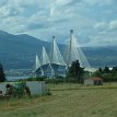 P001 ... from Olympia to Delphi on day 5 of our trip , we crossed the Gulf of Corinth through this Rio–Antirrio Bridge near Patras... stopping at the picturesque...