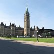 IMG_7407 Parliament Hill Ottawa - stage setting up for Canada Day 2010 celebration Parliament Hill, Centre Block (contains the Senate and Commons chambers, and is fronted by the Peace Tower on the south facade, with the Library of Parliament...