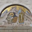 P003k ... entrance to the grotto is marked with a mosaic of the visions of the saint...