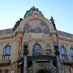 P004-007 The Municipal House (Obecni dum) - huge mosaic 'Homage to Prague' and grandiose glass dome of Smetana Hall, the principal concert hall in Prague.