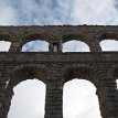 IMG_6438 Aqueduct's maximum height of 28.1M (100.53 ft) is found at the plaza of Azoguejo.