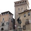 IMG_6444-6448 Statue of Juan Bravo, a leader of the rebel Comuneros in the Castilian War of the Communities and neoclassical sphinxes with the face-body of a woman and a...