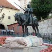 P029 This St. George Kills the Dragon locates near the Stone Gate at Kamenita Street, the dramatic Stone Gate (Kamenita Vrata) marks the eastern entrance to Zagreb’s...